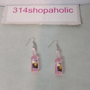 Pink Pierced Bottle-Shaped Earrings